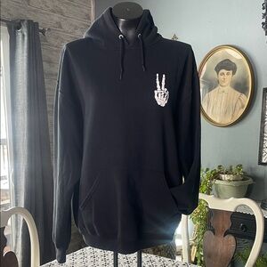 Artist Union Clothing Co. Black Hoodie with Skeleton Graphic
